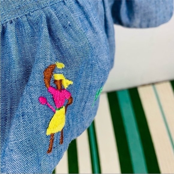 Vintage Handmade size Small Blue Embroidered Peasant MIDI Skirt - Picture 9 of 13